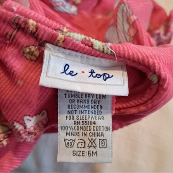 Le Top girls size 6 months pink corduroy tiered dress, tie in back, EUC - Picture 6 of 6